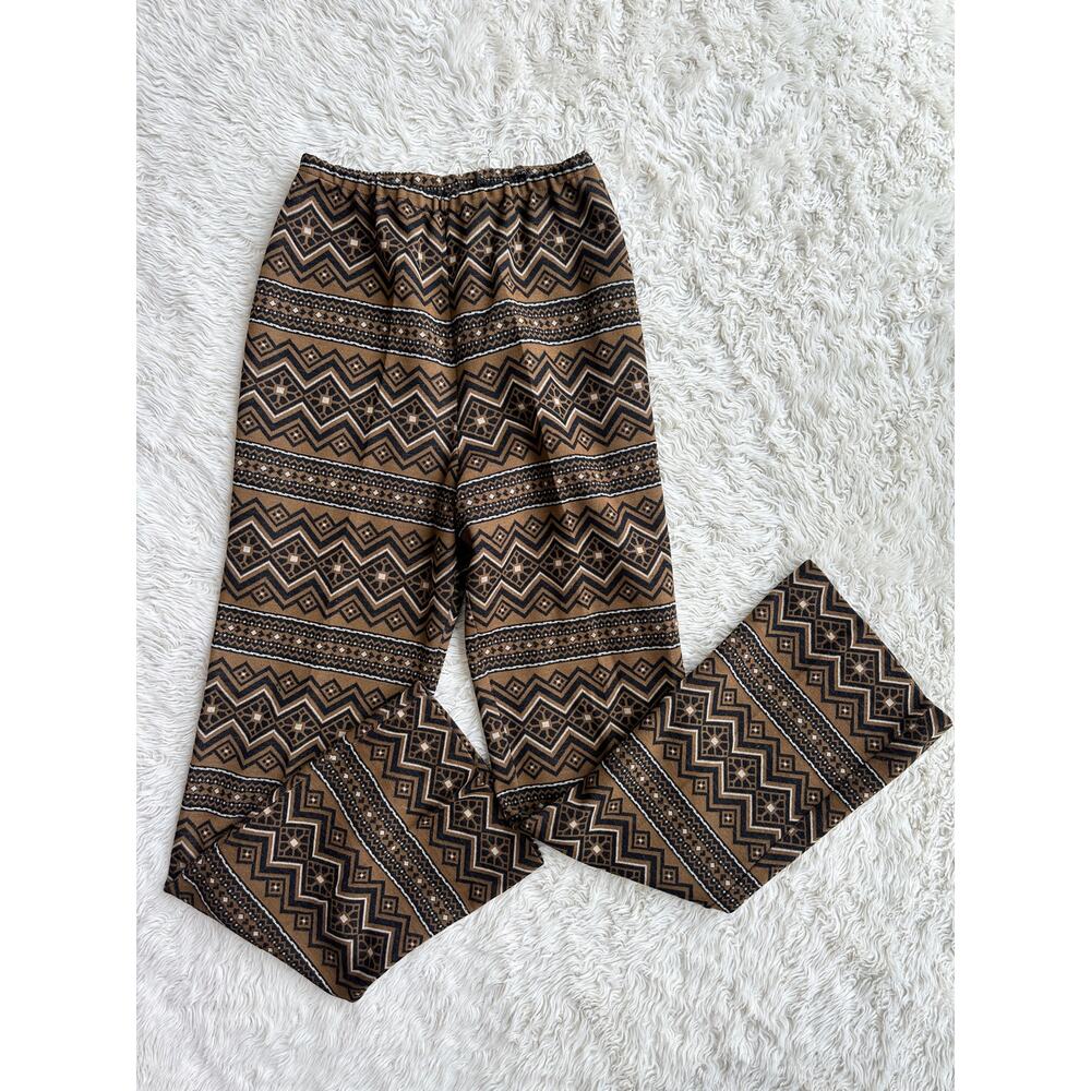 70s Funky Patterned Double Knit Poly Pants